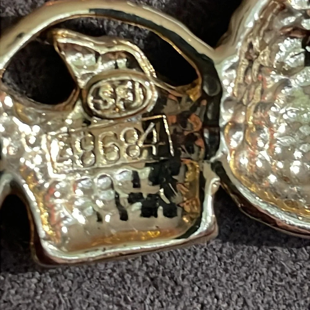 Vintage SFJ enamel basket with flowers brooch - Picture 6 of 6